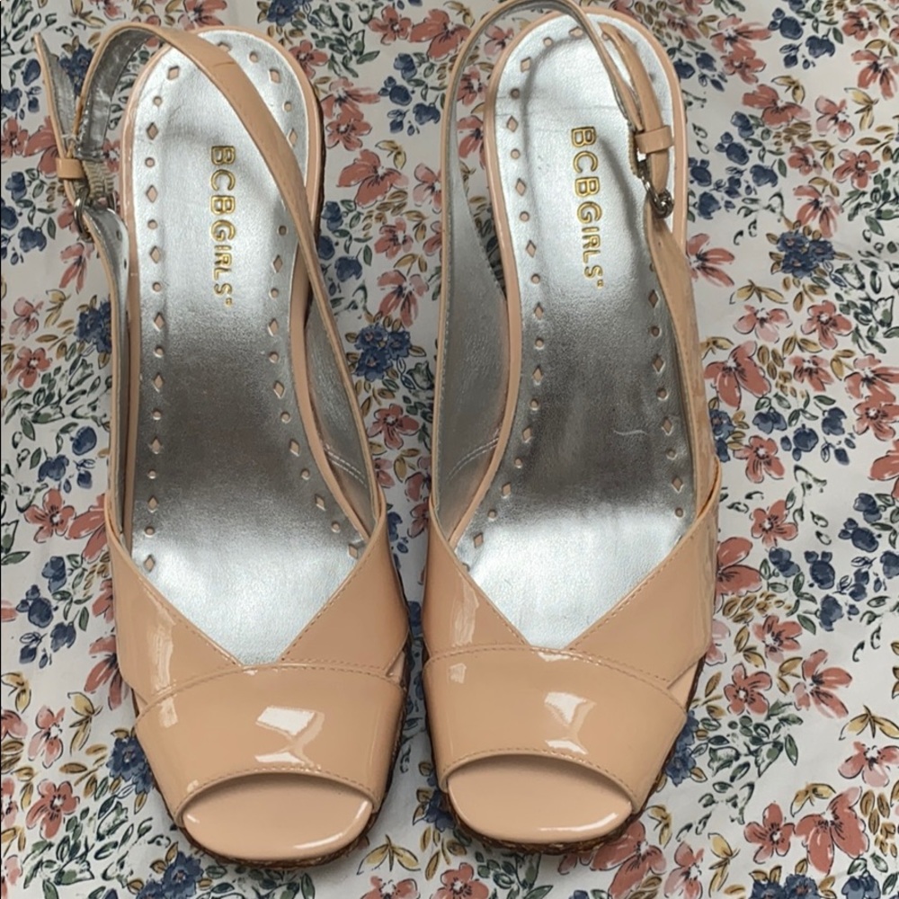 BCBGirls nude wedges